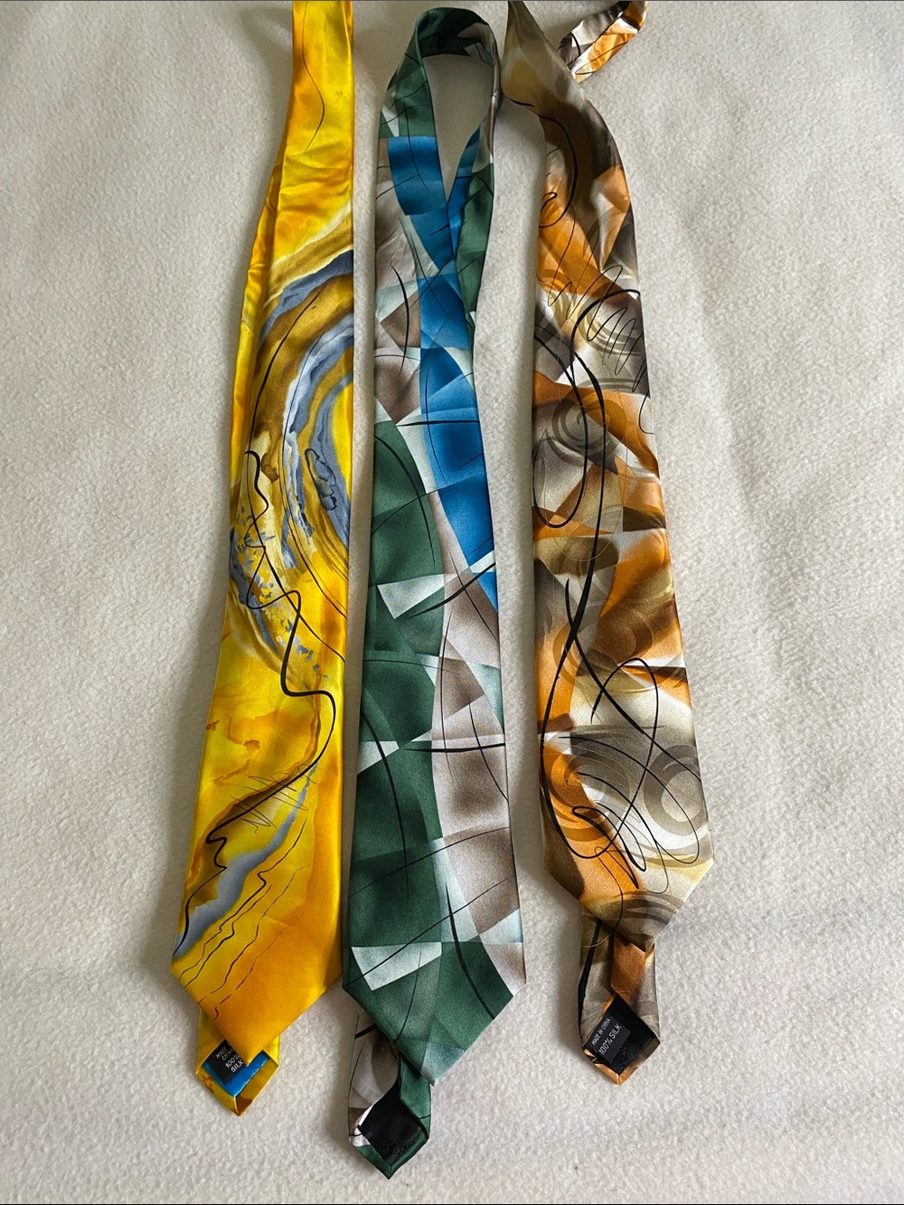 Jerry Garcia bright bold silk ties tie lot of three bundle